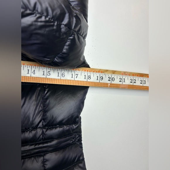 Y2K Bebe Down Puffer Bomber Jacket Women's Sp Black Shiny Purple inside pocket - Picture 13 of 16